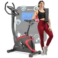 Hop-Sport Heimtrainer Fahrrad Host Rot - Ergometer mit App-Steuerung, 12 Trainingsprogrammen & 16 computergesteuerten Widerstandsstufen, Pulsmessung - Rot/Schwarz