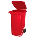 BRB Müllbehälter, Inhalt 80 Liter, HxBxT 930x445x520 mm, mit Fußpedal zur Deckelöffnung (rot)