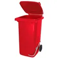 BRB-Lagertechnik Mülleimer Müllbehälter, Inhalt 80 Liter, mit Fußpedal zur Deckelöffnung, Genormte 80 Liter Mülltonne mit Fußöffnung