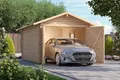 Blockbohlengarage Holzgarage Fertiggarage Autogarage 28mm Satteldach 297x447 cm