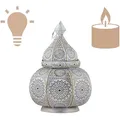 Orientalische Laterne Leuchte Tischlampe Lamisa Weiss