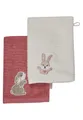Sterntaler Waschlappen 2er Pack Hase Hanni – Baby Waschlappen aus saugfähiger Baumwolle, weich & hautfreundlich – Kinder Waschlappen mit schönen Webkanten und süßer Stickerei, perlrosa