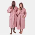 Betz Bademantel mit Kapuze aus 100% Baumwolle – Frottee Saunabademantel für Damen & Herren – kuschelig, saugstark & lang – Serie Berlin Farbe Lotus Größe L/XL