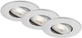 LED Einbauleuchten Dimmbar schwenkbar 3er Set 5W silber Kunststoff IP23 Briloner