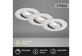 Briloner Leuchten LED Einbaustrahler Einbauleuchte Extra-Warmweiß Dimmfunktion ultraflach, LED fest integriert, 2700K - Extra - Warmweiß, 3er Set, dimmbar, ultraflach, IP44, chrom-matt, 9 cm