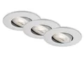 LED Einbauleuchten Dimmbar schwenkbar 3er Set 5W silber Kunststoff IP23 Briloner