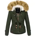 Navahoo Winterjacke Pearl mit warmem Teddyfell grün S (36)