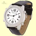 Funk-Armbanduhr mit deutlicher Sprachausgabe, Lederband, für Herren 1136SL