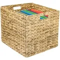 HMF 37246 Aufbewahrungskorb DIN A4 Hängeregister Korb Geflochten Wasserhyazinthe zu Kallax 33 x 38 x 32 cm