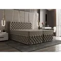 Boxspringbett 180x200 cm mit Bettkasten & Topper – Polsterbett Doppelbett Schlafzimmerbett | Figo2 | B&B Home - Beige