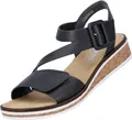 Rieker Damen-Sandalette Schwarz, Farbe:schwarz, EU Größe:36