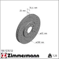 2x Zimmermann 100.1235.52 Bremsscheibe für VW SEAT SKODA AUDI IBIZA TOLEDO LEON