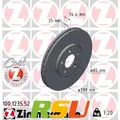 2x Zimmermann Bremsscheibe SPORT Z 100.1235.52 Höhe 34 mm Lochkreis 100 mm