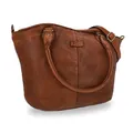 Gusti Leder Handtasche Damen Umhängetasche Mittelgroß – Hochwertiges Rindsleder Shopper Cognac Braun – Geräumige Ledertasche für Alltag und Büro