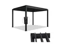 Juskys Lamellendach Tahiti 3x4 m - Stahl Pergola - Terrassenüberdachung stabil - Anthrazit