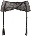 Cottelli Collection Basic Strapsgürtel - transparenter Strumpfhalter für Frauen, Strapsgurt mit vier verstellbaren Strapshaltern, schwarz