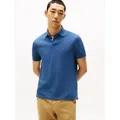 Tommy Hilfiger 1985 REGULAR POLO mit Kontraststreifen und Knopfleiste unifarben, sportlich, regular fit, Baumwollmix, Polokragen blau XXL (54)