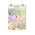 Saisonkalender für Obst und Gemüse Poster A1 - Ewiger Aussaatkalender Gartenkalender als Plakat mit Illustrationen