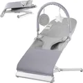 VEVOR Babywippe, klappbarer Wippensitz für Babys von 0–9 Monaten, Wippenstuhl für Neugeborene mit 2 Liegewinkeln und drehbarer Spielzeugstange, tragbare Babywippe
