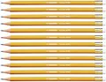STABILO - Bleistift mit Radierer - Swano in gelb - 12er Pack - Härtegrad HB