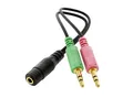 deleyCON deleyCON Headset PC Laptop Adapter Audio Klinken Y Adapter Kabel Audio-Kabel