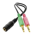 Kopfhörer Headset Splitter Adapter Audio Klinken Y Verteiler Kabel Stereo TRRS
