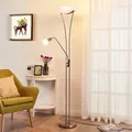 Stehleuchte Lindby, Felicia, Grau, für Wohnzimmer, Metall, Modern - 180