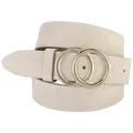Koppelgürtel BERND GÖTZ, Damen, Gr. 85, beige (sand), Leder, unifarben, casual,modisch,elegant,feminin, Gürtel, mit goldfarbener Schließe in Ringoptik