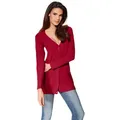 Strickjacke HEINE, Damen, Gr. 48, rot, 100% Baumwolle, unifarben, Langarm, Strickjacken