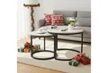HawthyHome Couchtisch 2er-Set runde Beistelltische aus Holz & Metall (2-St), Moderne Kaffeetische für Wohnzimmer Schlafzimmer