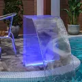 Wasserfall Element mit RGB-LEDs Acryl 51cm Schwalldusche Pool-Fontäne vidaXL