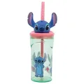 Disney Stitch – Tasse Mit Strohhalm Und 3d-figur Aus Der Blumenkollektion, 360 Ml