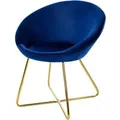 ML-Design Esszimmerstuhl mit Runder Rückenlehne Blau aus Samt