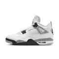 Nike Herren Air Jordan 4 Retro Running, Summit White/Fire Red Cement-Grau-Schwarz, 12 UK (13 US)
