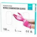 EUROPAPA Nitril-Handschuhe Medical Einmalhandschuhe Untersuchungshandschuhe (100 Stück, puderfrei ohne Latex, Gummihandschuhe) unsteril latexfrei disposible gloves rot L
