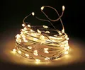 LED Draht Lichterkette warm weiß - 795 cm / 160 LED - Deko Beleuchtung mit Timer und 8 Funktionen - für Innen und Außen mit Batterie betrieb