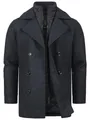 Indicode Herren INLunil Kurzmantel mit Stehkragen | Herrenmantel Mantel aus Wollmix für Männer Charcoal Mix, L
