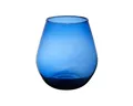 INNA-Glas Kerzenhalter Windlicht Glas EDUARDINA, recycelt, blau-klar, 20 cm, Ø 19 cm