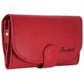 Benthill Damen Geldbörse Echt Leder - Portemonnaie mit RFID Schutz - Portmonee viele Kartenfächer - Echtleder Vintage Damenbörse inkl. Geschenkbox, Farbe:Rot