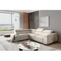 Fun Möbel Ecksofa Couchgarnitur JADE Stoff Beige Schlaffunktion Ottomane Rechts Links, 1 Teile, mit Schlaffunktion beige
