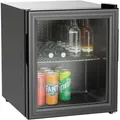 Bartscher Glastürenkühlschrank 46 Liter Schwarz mit Automatischer Abtaufunktion 435x480x520 mm - Schwarz