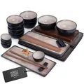 Sushi Set Geschirr Service Sushigeschirr Teller Schüssel Dip Schale Japan Beige