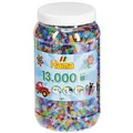 Hama Perlen 211-53 Bügelperlen Dose mit ca. 13.000 Midi Bastelperlen mit Durchmesser 5 mm, im Transparent-Mix, kreativer Bastelspaß für Groß und Klein