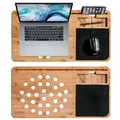 mikamax - Lapzer Laptop Schreibtisch - Bambus - Luftlöcher - Betttisch - Laptoptisch - Knietablett - Schoßtablett - 59 x 31 x 2 cm