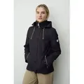 Barbara Lebek Outdoorjacke Übergangsjacke, Frühlingsjacke oder Damenjacke mit abnehmbarer Kapuze schwarz 40 EU