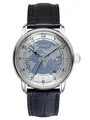 Zeppelin Herrenuhr Serie Friedrichshafen Automatik GMT mit blauem Lederarmband 8596-3