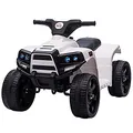 HOMCOM Mini Elektro-Quad Kinder Elektro ATV Kinderwagen für 18 bis 36 Monaten Elektromotorrad mit 2 Scheinwerfer Elektroquad Strandauto-Form PP Stahl Schwarz+Weiß 65 x 40 x 43 cm