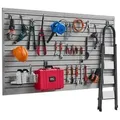 VEVOR Werkzeugwand 1225x2450x20 mm, PVC-Garagen-Lamellenwand mit Zubehör, 136 kg pro Platte, Lamellenwandpaneel mit Kupplungsstruktur und