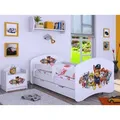 BDW Kinderbett Super Hunde, Babybett Kinderzimmer, Weiß (Motiv 3), 160 x 80 cm