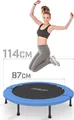 Physionics® Fitness Trampolin - Durchmesser Ø 114 cm, Indoor und Outdoor, max: 100 KG, mit Randabdeckung - Kindertrampolin, Gartentrampolin, Mini Trampolin, klappbar